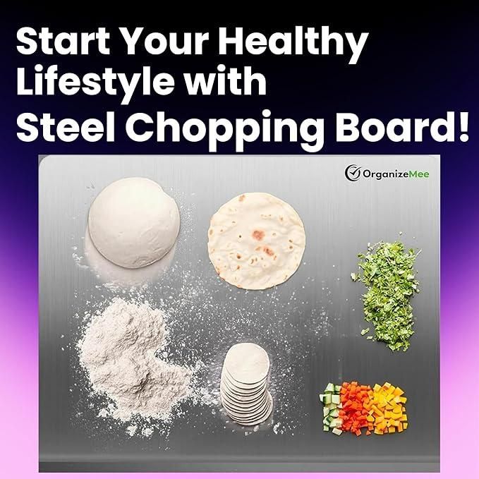Stainless Steel Chopping Board (35x31cm) - Femme Bazaar