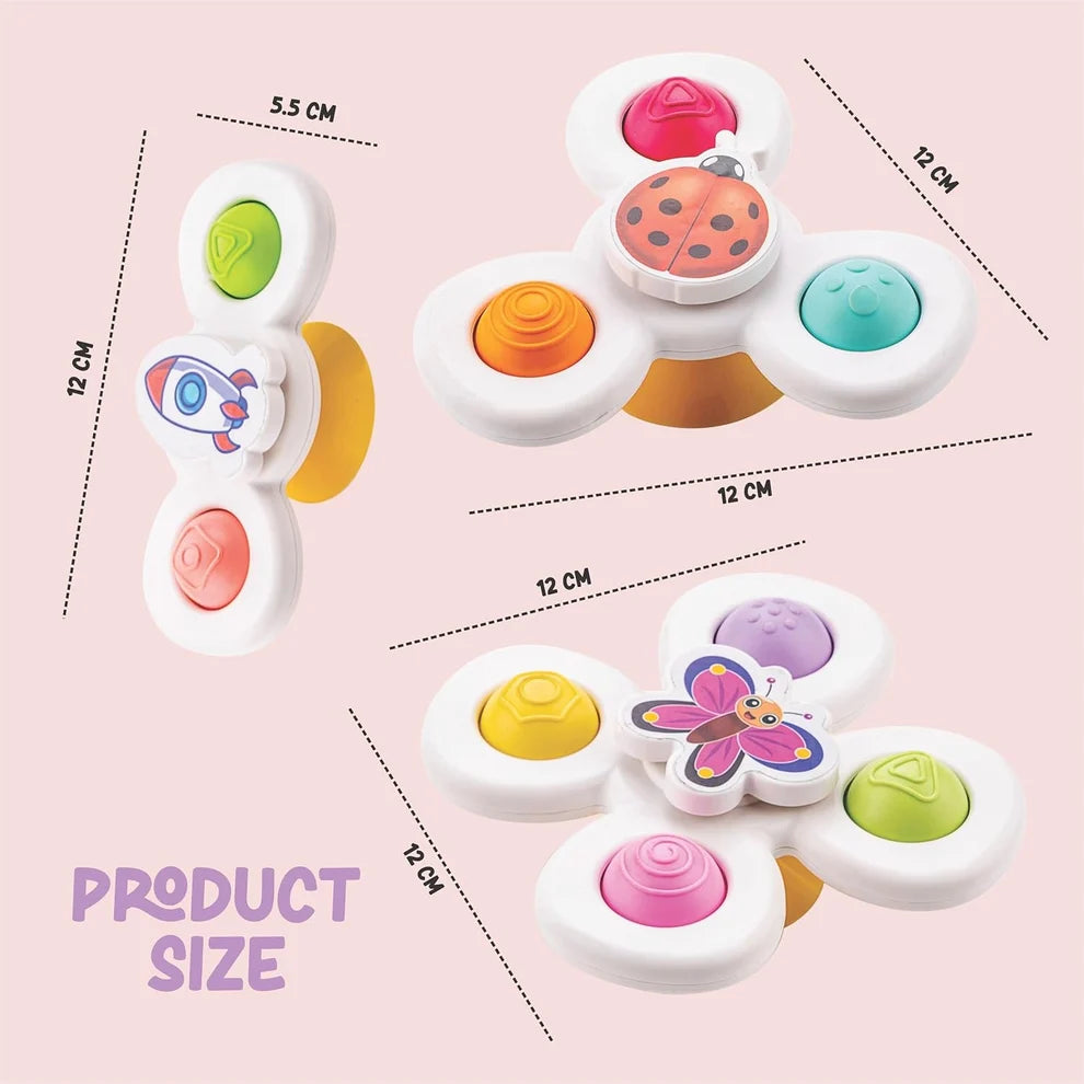 Baby Spinner Toy Set – Sensory Suction Toys for Motor Skills