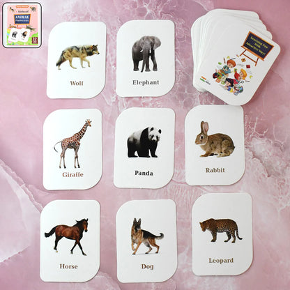 Animal Flash Cards for Kids – 32 Durable Laminated Educational Cards