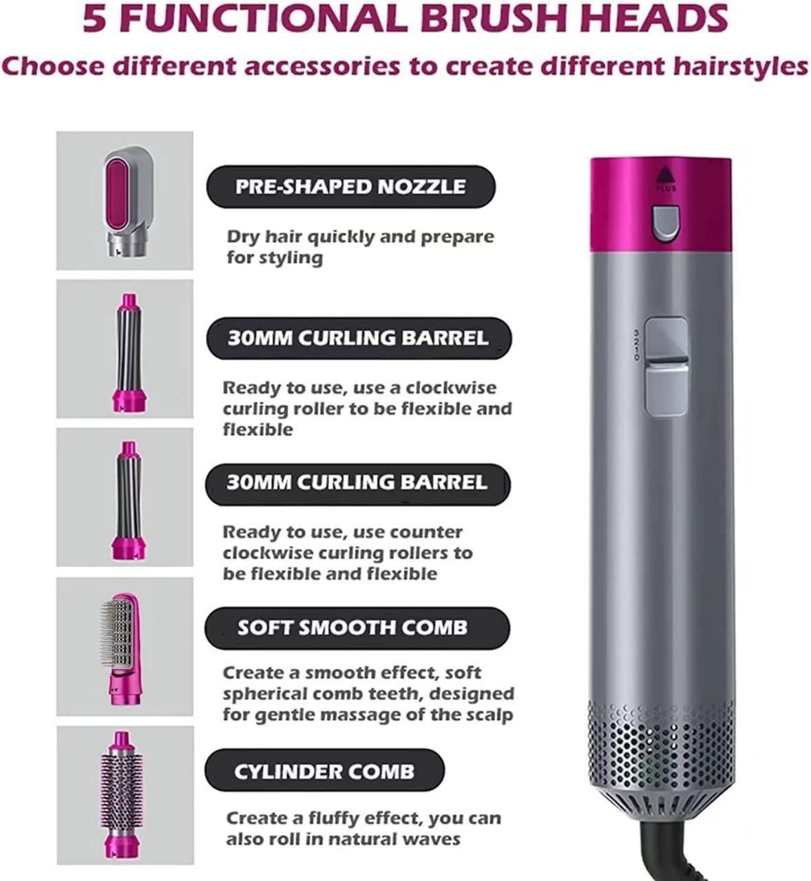 Kukuno 5-in-1 Hair Styling Tool – Dryer, Curler & Volumizer - Femme Bazaar
