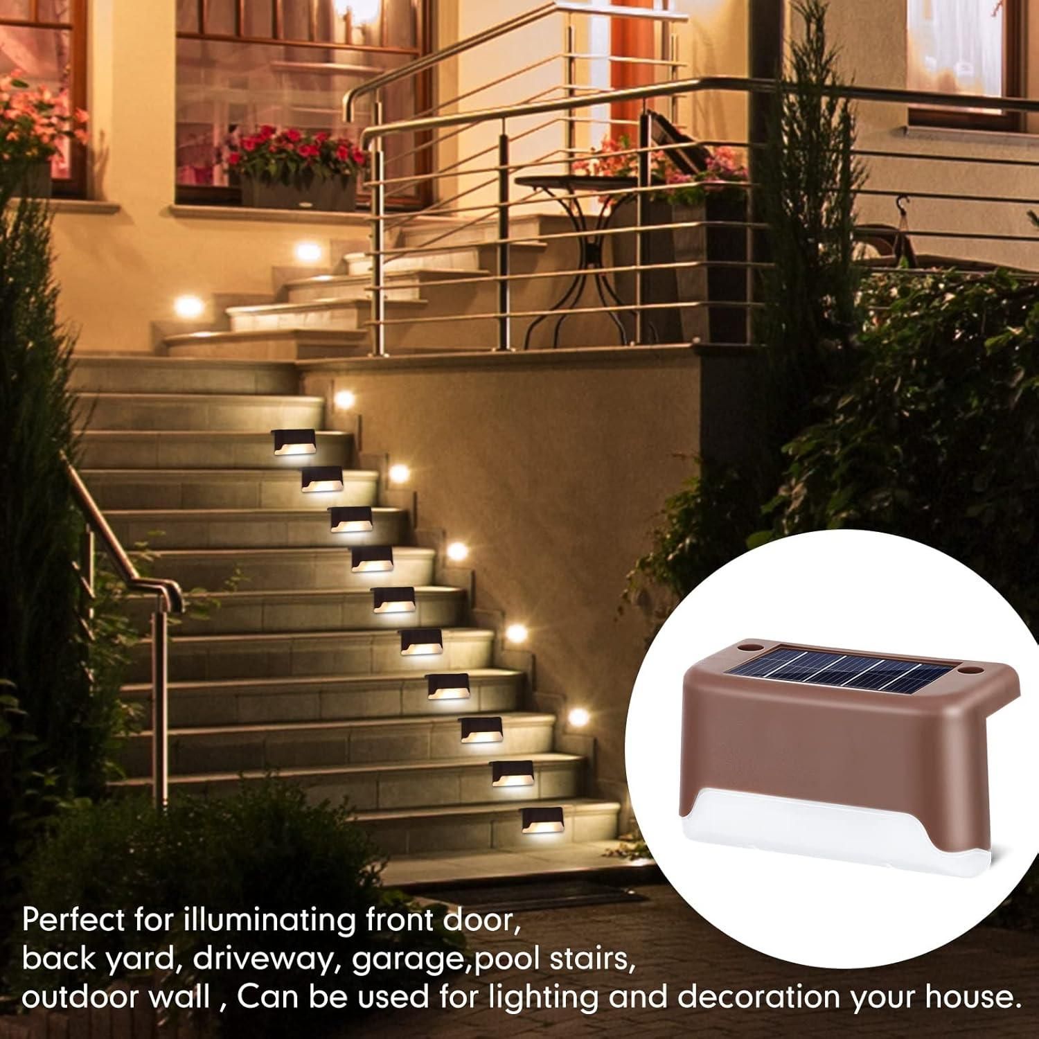 Solar Deck Lights (Pack of 4) – Weatherproof LED Lights for Outdoor Stairs, Patio & Garden - Femme Bazaar