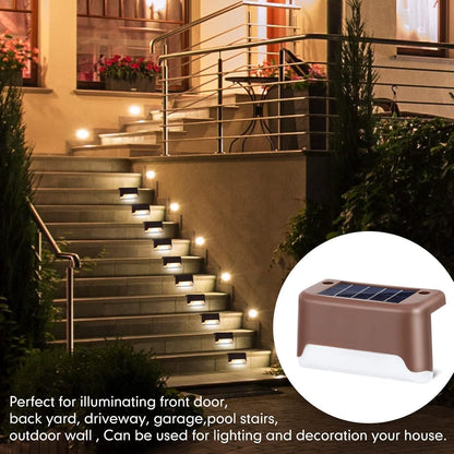 Solar Deck Lights (Pack of 4) – Weatherproof LED Lights for Outdoor Stairs, Patio & Garden - Femme Bazaar
