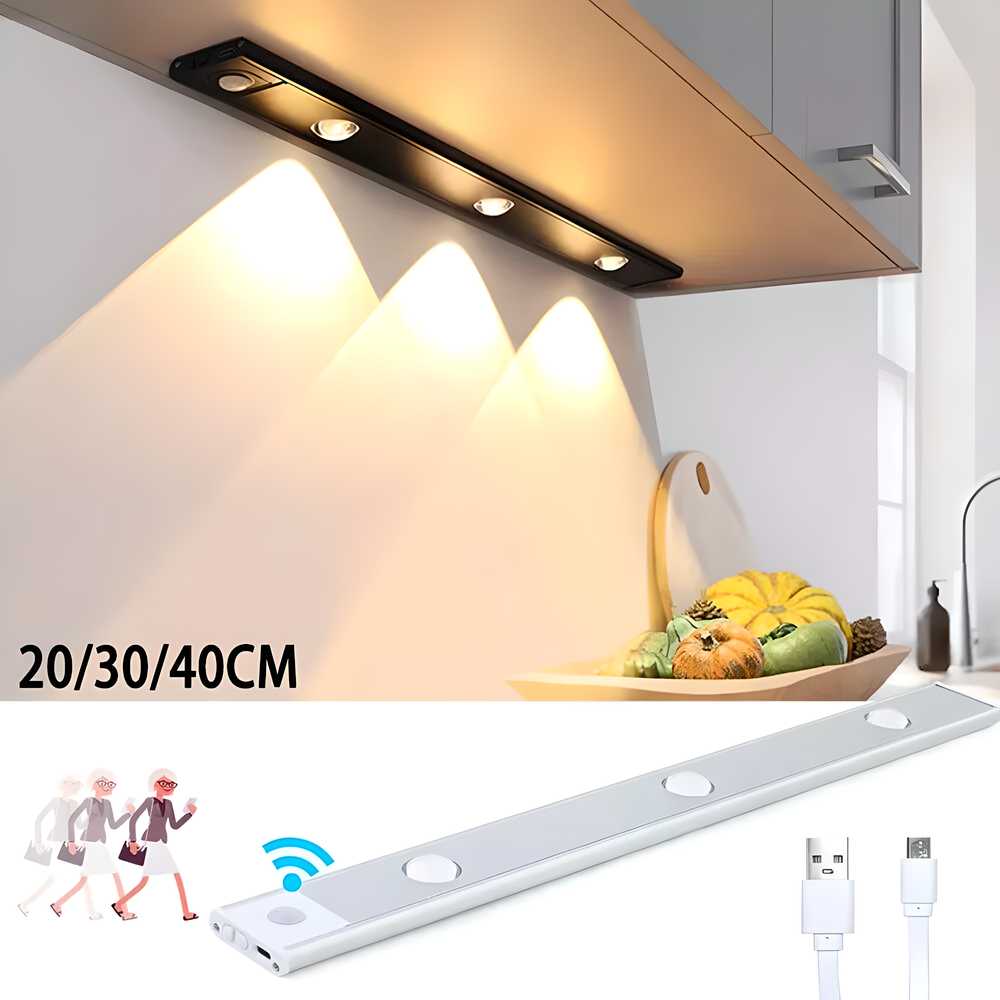 LED Motion Sensor Cabinet Light – USB Rechargeable, Wireless, Dimmable & Smart Stick-On Light - Femme Bazaar