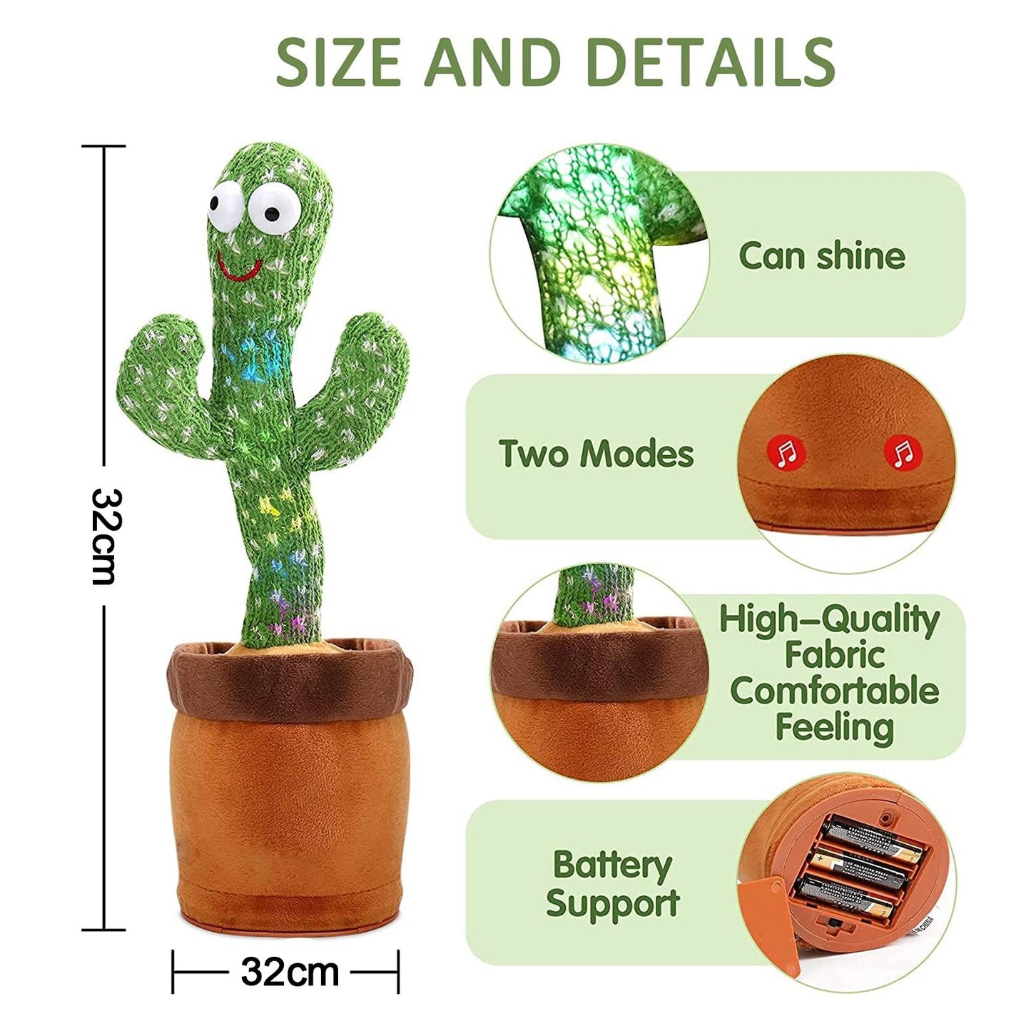Dancing Cactus Toy – Talking, Singing & Interactive Plush
