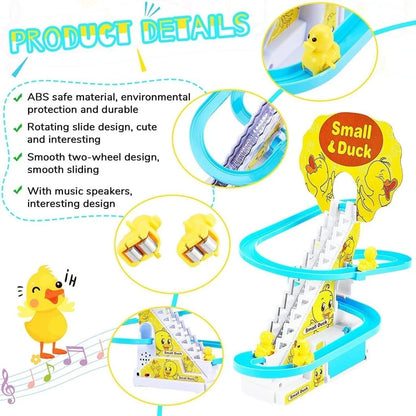 Duck Climbing Stairs Toy – Interactive Music & Light Playset