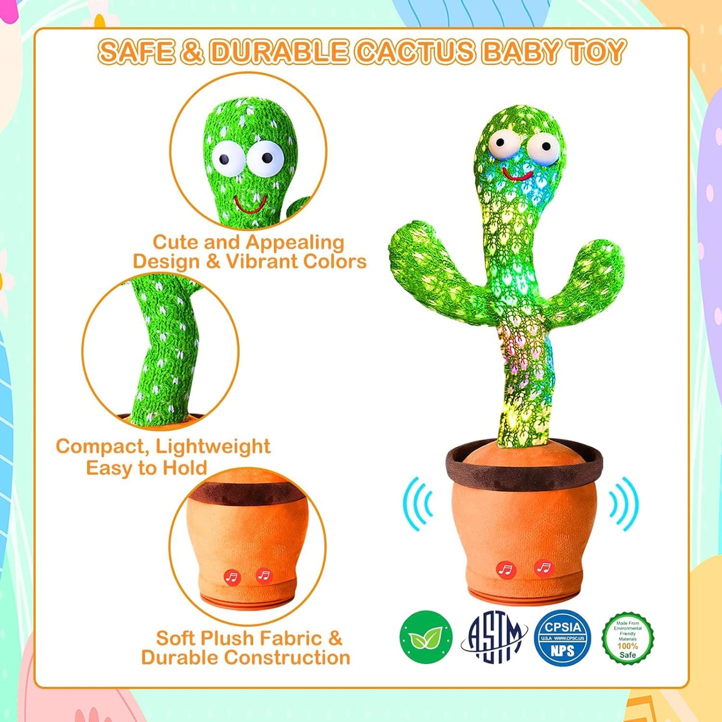 Dancing Cactus Toy – Talking, Singing & Interactive Plush