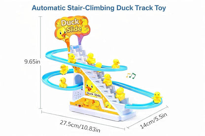Duck Climbing Stairs Toy – Interactive Music & Light Playset