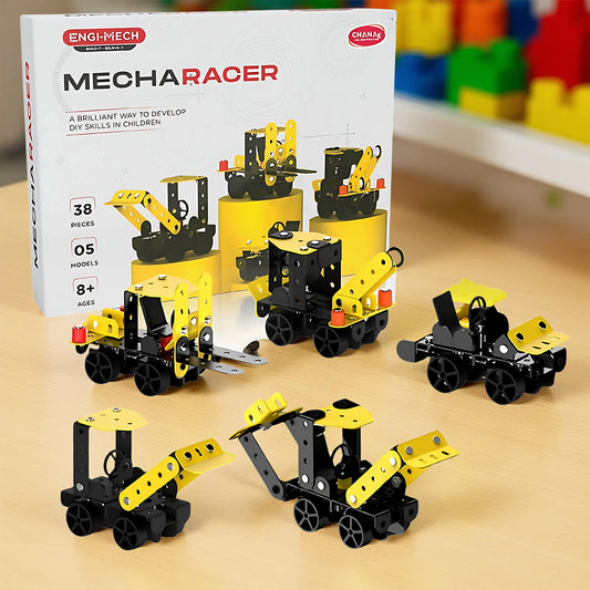 Mecha Racer STEM Kit – 5-in-1 DIY Construction Toy for Kids