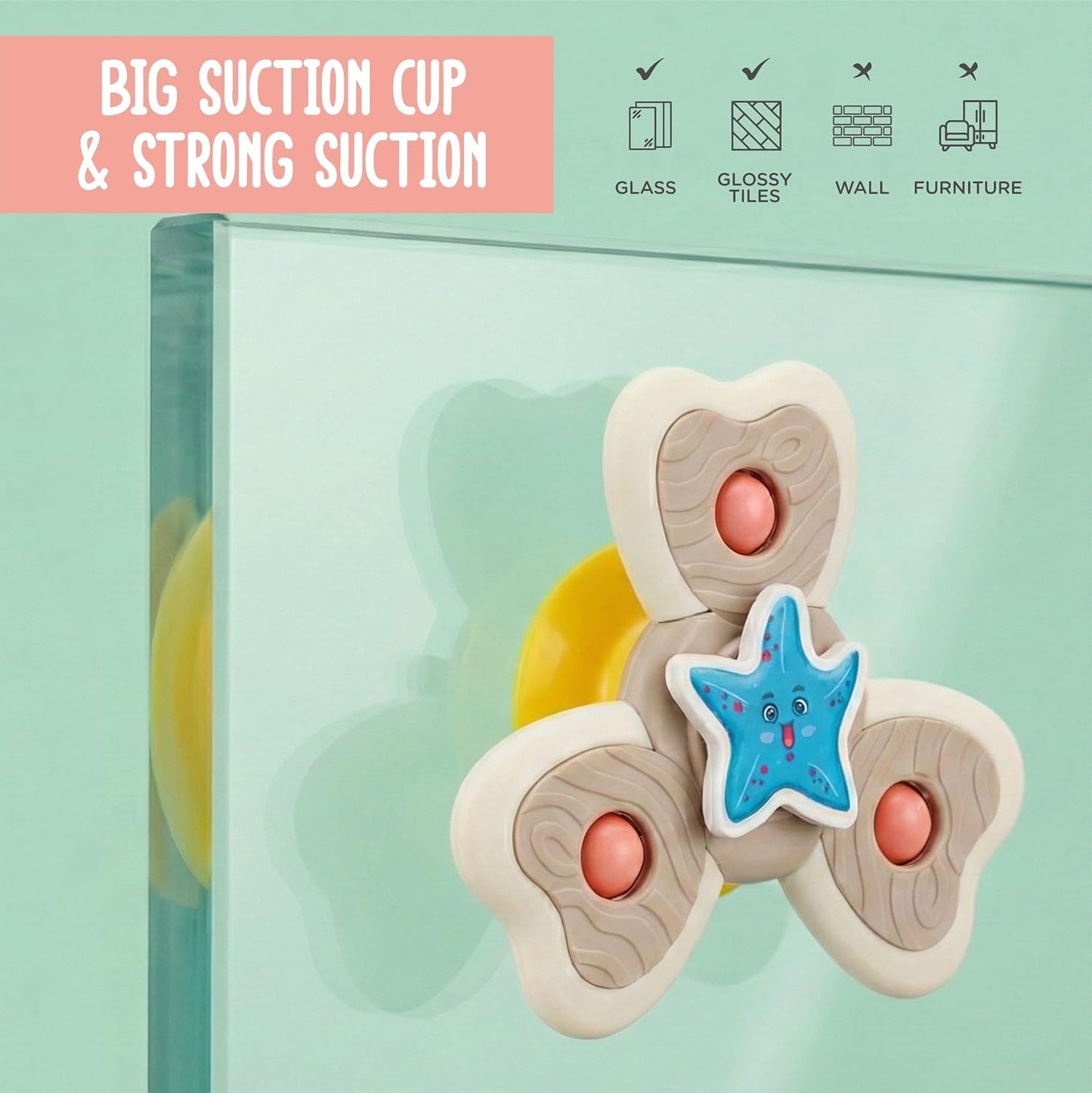 Baby Spinner Toy Set – Sensory Suction Toys for Motor Skills