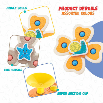 Baby Spinner Toy Set – Sensory Suction Toys for Motor Skills