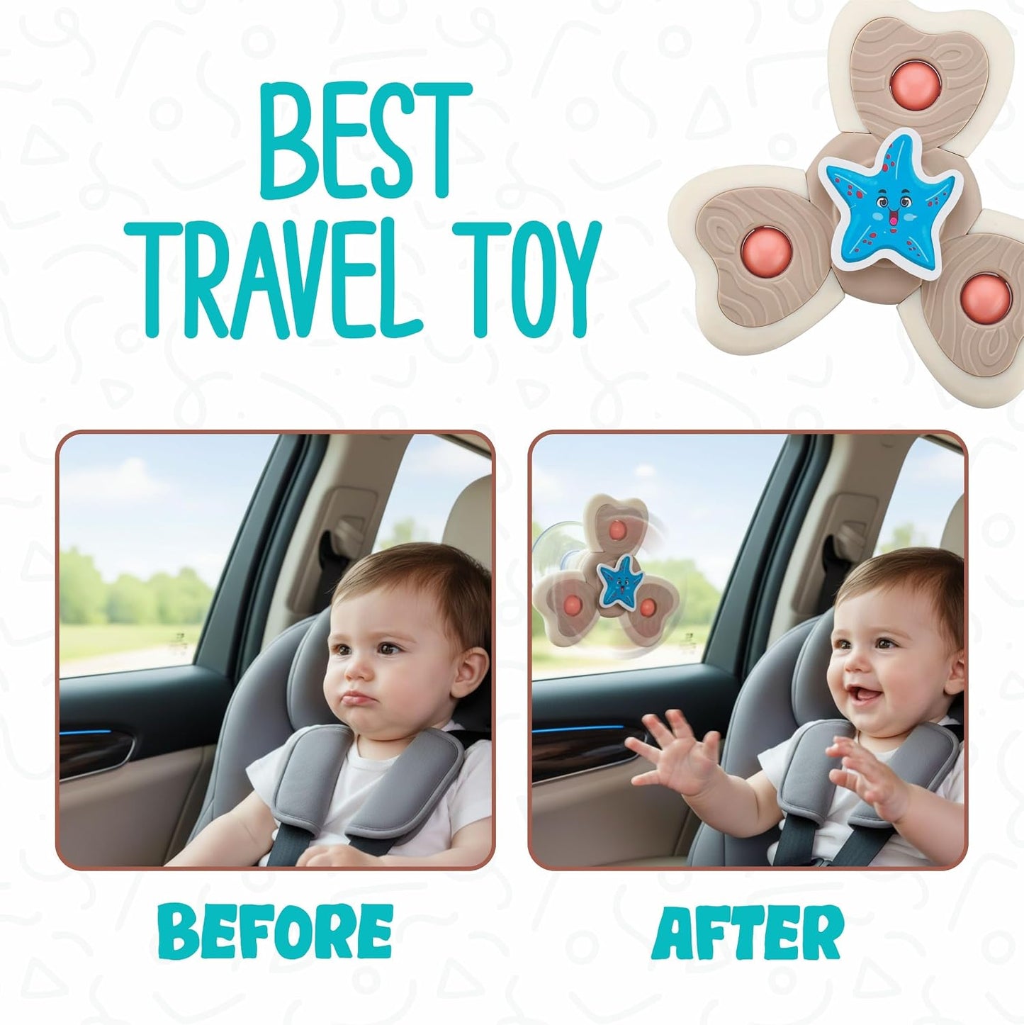 Baby Spinner Toy Set – Sensory Suction Toys for Motor Skills