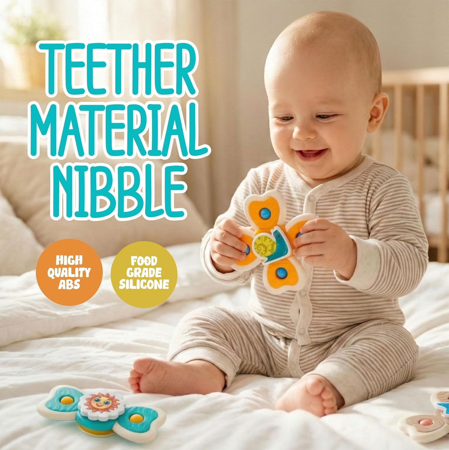 Baby Spinner Toy Set – Sensory Suction Toys for Motor Skills