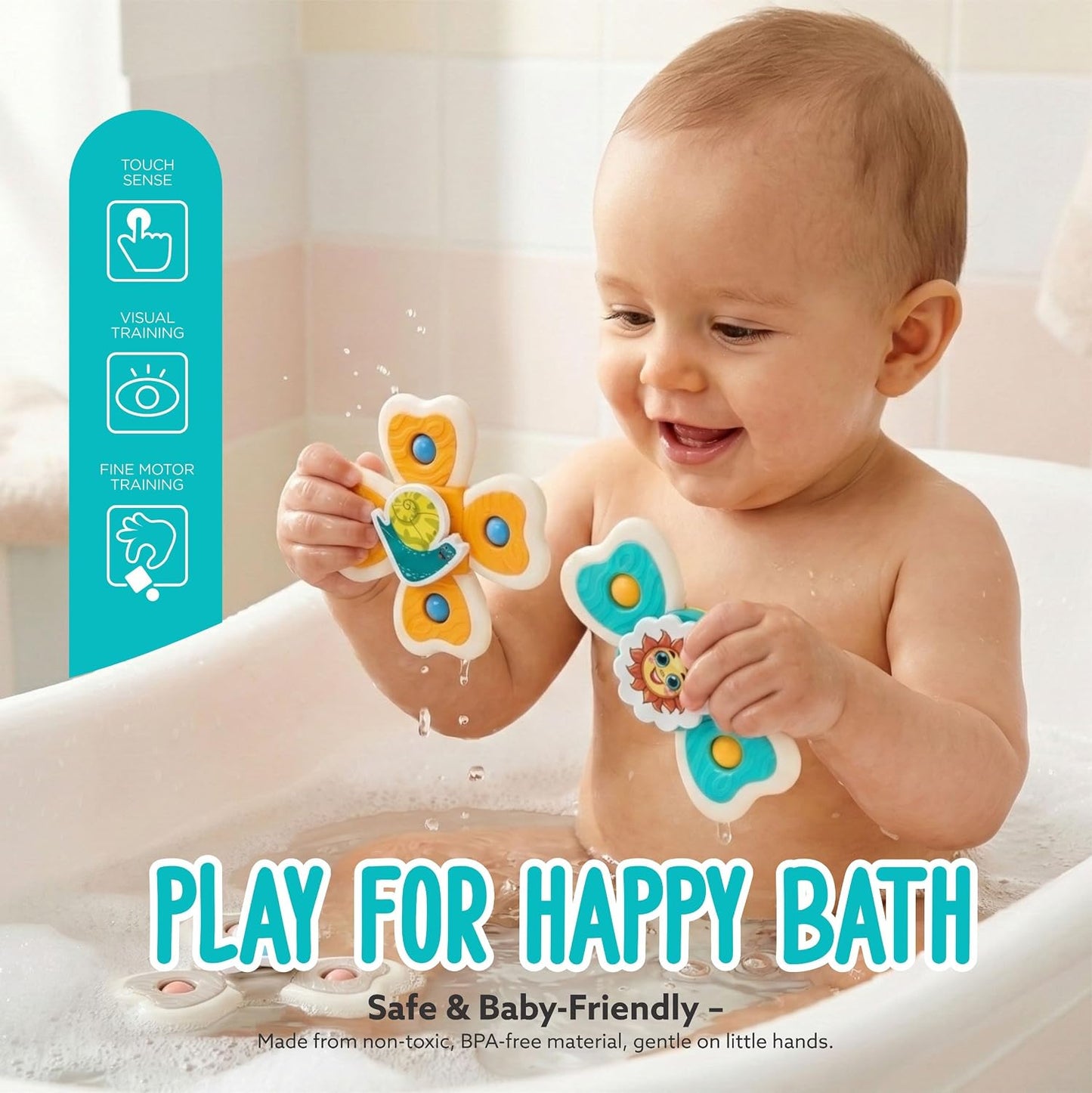 Baby Spinner Toy Set – Sensory Suction Toys for Motor Skills