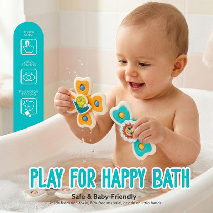 Baby Spinner Toy Set – Sensory Suction Toys for Motor Skills