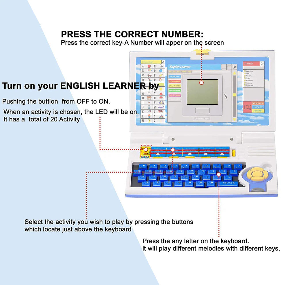 English Learner Laptop Toy â 20 Interactive Learning Activities