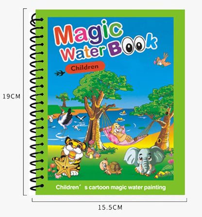 Magic Water Coloring Book – Reusable Aqua Painting Book with Water Pen