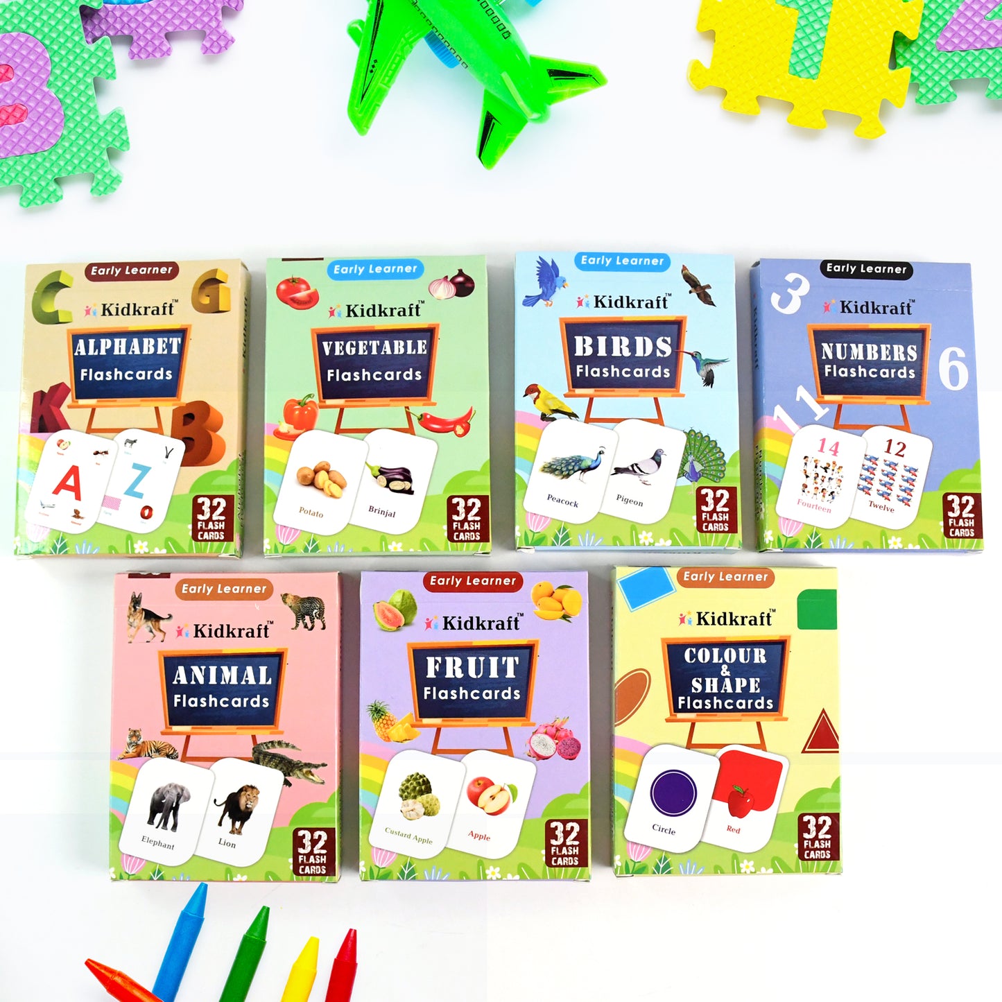 Early Learner Flashcard Set – 224 Durable Educational Learning Cards