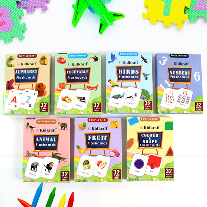 Early Learner Flashcard Set – 224 Durable Educational Learning Cards