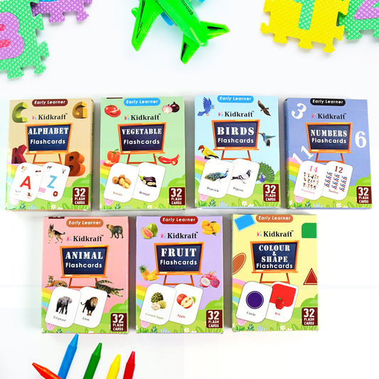 Early Learner Flashcard Set – 224 Durable Educational Learning Cards