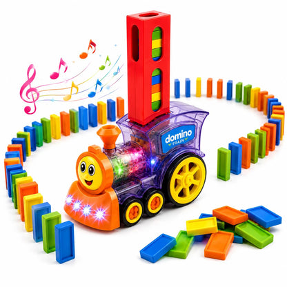 Domino Laying Train Toy with Lights & Music