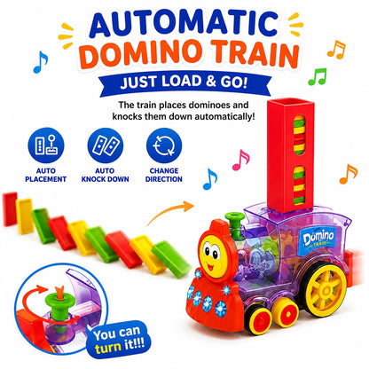 Domino Laying Train Toy with Lights & Music
