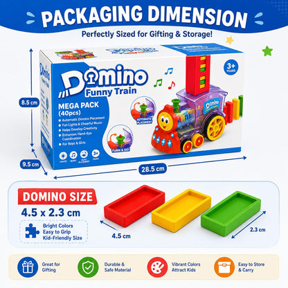Domino Laying Train Toy with Lights & Music